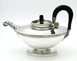 S Kirk & Son Co sterling silver teapot in the Frenvh Empire style